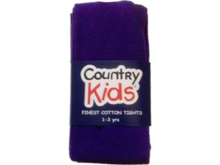 Country Kids Luxury Cotton Tights Purple Supply