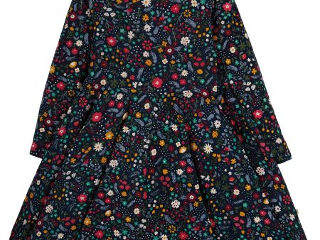 Frugi Sara Slub Skater Dress, Mountainside Floral Sale