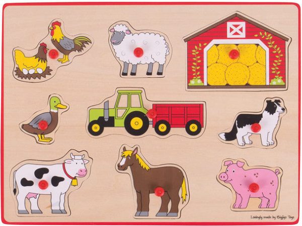 BigJigs Wooden Lift Out Peg Puzzle Farm Online