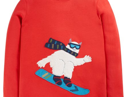 Frugi Adventure Applique Top True Red Yeti Online Hot Sale