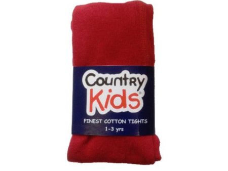 Country Kids Luxury Cotton Tights Ruby Red Discount