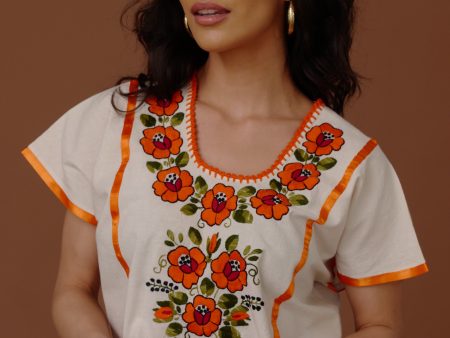 FLOR BOHO BLOUSE   TANGERINE Online Sale