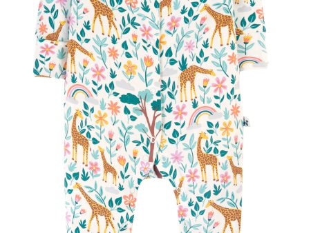 Frugi Lovely Babygrow Soft White Giraffes Hot on Sale