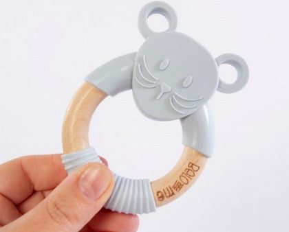 Monty Mouse Teether Grey For Cheap