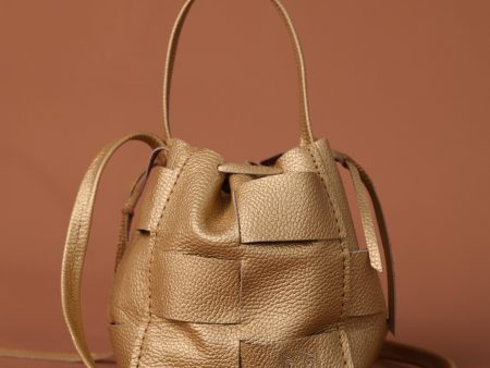 BELLA BUCKET BAG   METALIC GOLD For Cheap