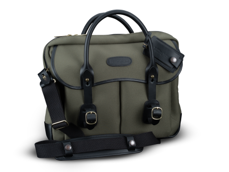 Thomas Briefcase & Laptop Bag - Sage FibreNyte   Black Leather Supply