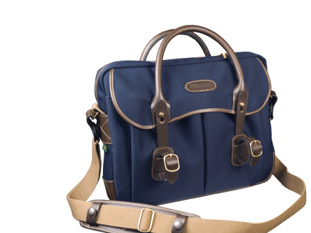 Thomas Briefcase & Laptop Bag - Navy Canvas   Chocolate Leather Online Sale