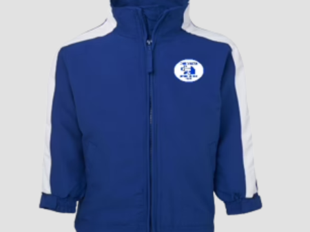 BRIDGEWATER JUNIORS PODIUM WARM UP JACKET ROYAL WHITE PRE SALE on Sale