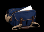 335 MKII Camera Laptop Bag - Navy Canvas   Chocolate Leather For Discount