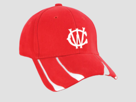 Central Whyalla Cricket Club Playing Cap Red White Adjustable Online Sale