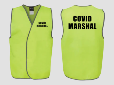 COVID-19 YELLOW MARSHAL HI VIS VESTS (QTY 1 - 10) on Sale