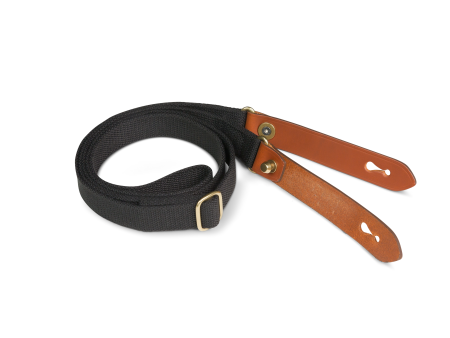 Shoulder Slings - Stowaway (Black Webbing   Tan Leather   Brass) For Sale