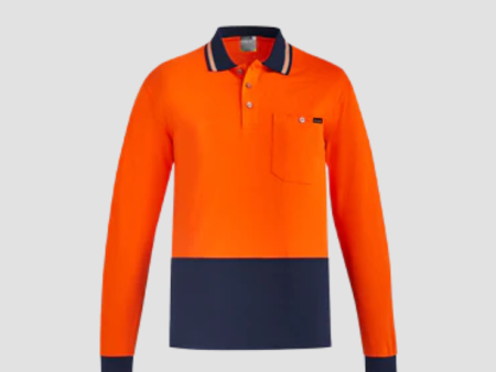 ORANGE HI VIS COTTON LONG SLEEVE POLO Online now