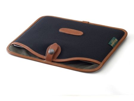 Tablet Slip - Black Canvas   Tan Leather For Sale