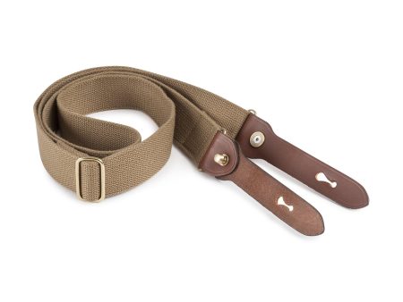 Shoulder Slings - WOT (Khaki Webbing   Tan Leather   Brass) Hot on Sale