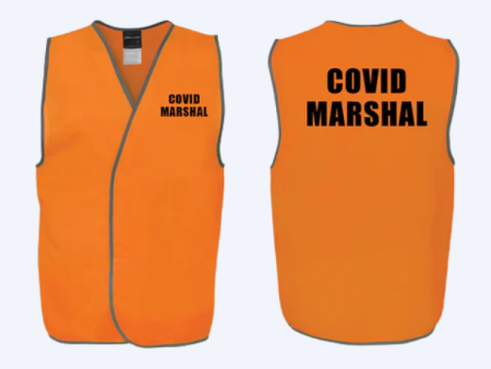 COVID-19 ORANGE MARSHAL HI VIS VESTS (QTY 1 - 10) Fashion