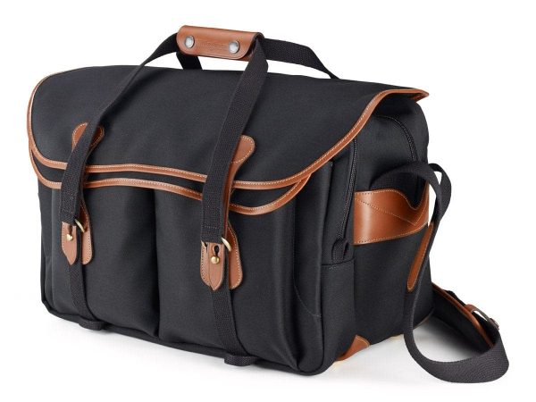 555 Camera Laptop Bag - Black Canvas   Tan Leather For Sale