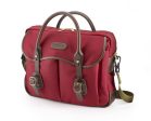 Thomas Briefcase & Laptop Bag - Burgundy Canvas   Chocolate Leather For Cheap