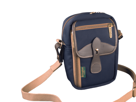 Airline Stowaway - Navy Canvas   Chocolate Leather For Cheap